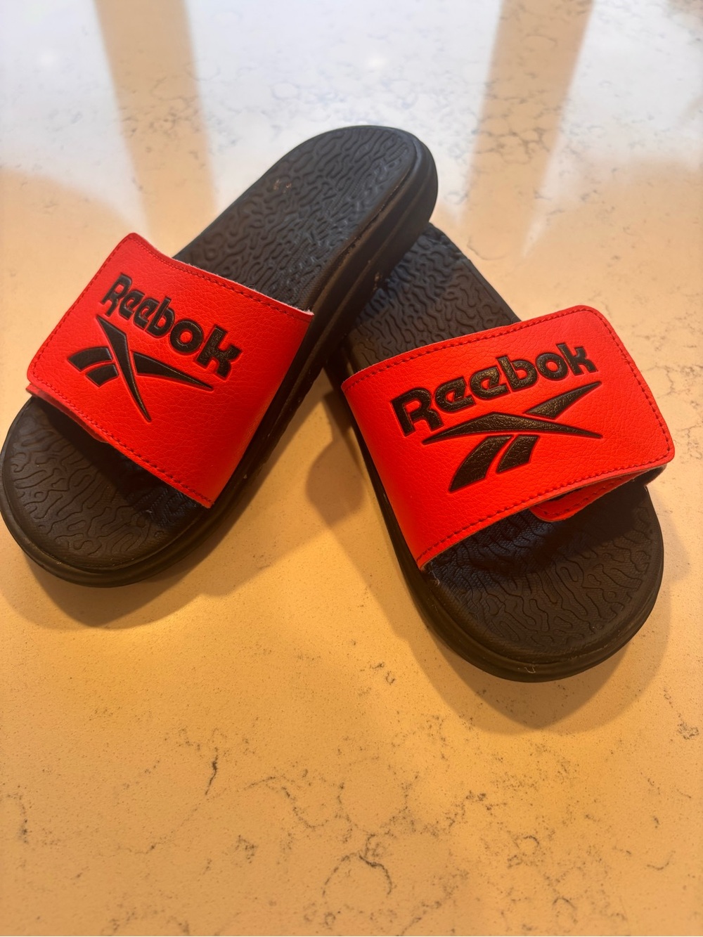 Reebok Kids Red and Black Slide Sandals